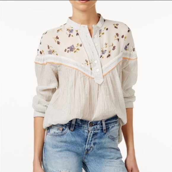 Free People Tops - Free People Hearts and Colors Shirt White NWT